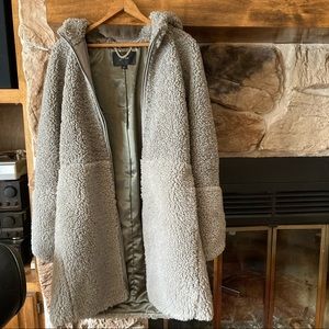 J Crew Mixed Teddy Sherpa Coat Small Medium
